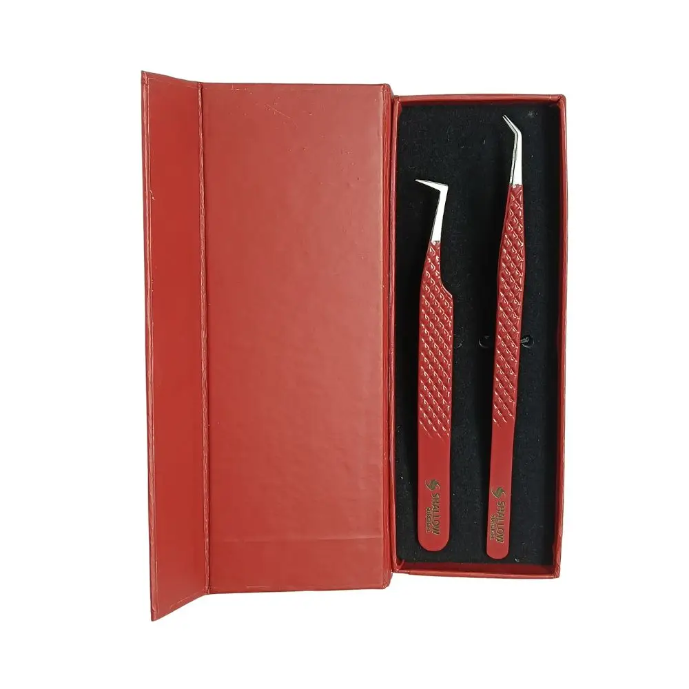 Set Dúo de Pinzas “Red Passion Diamond” – Kit de Precisión (2 Piezas)