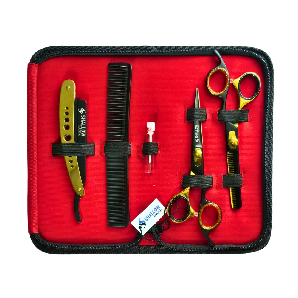 Kit de Barbería Profesional Elite – Edición Negro Mate y Oro