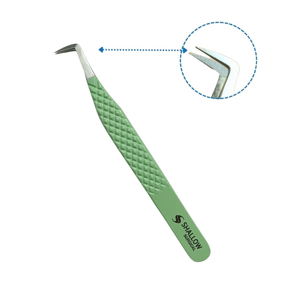 Dúo de Pinzas Profesionales para Extensión de Pestañas - Edición Mint Diamond - Image 4