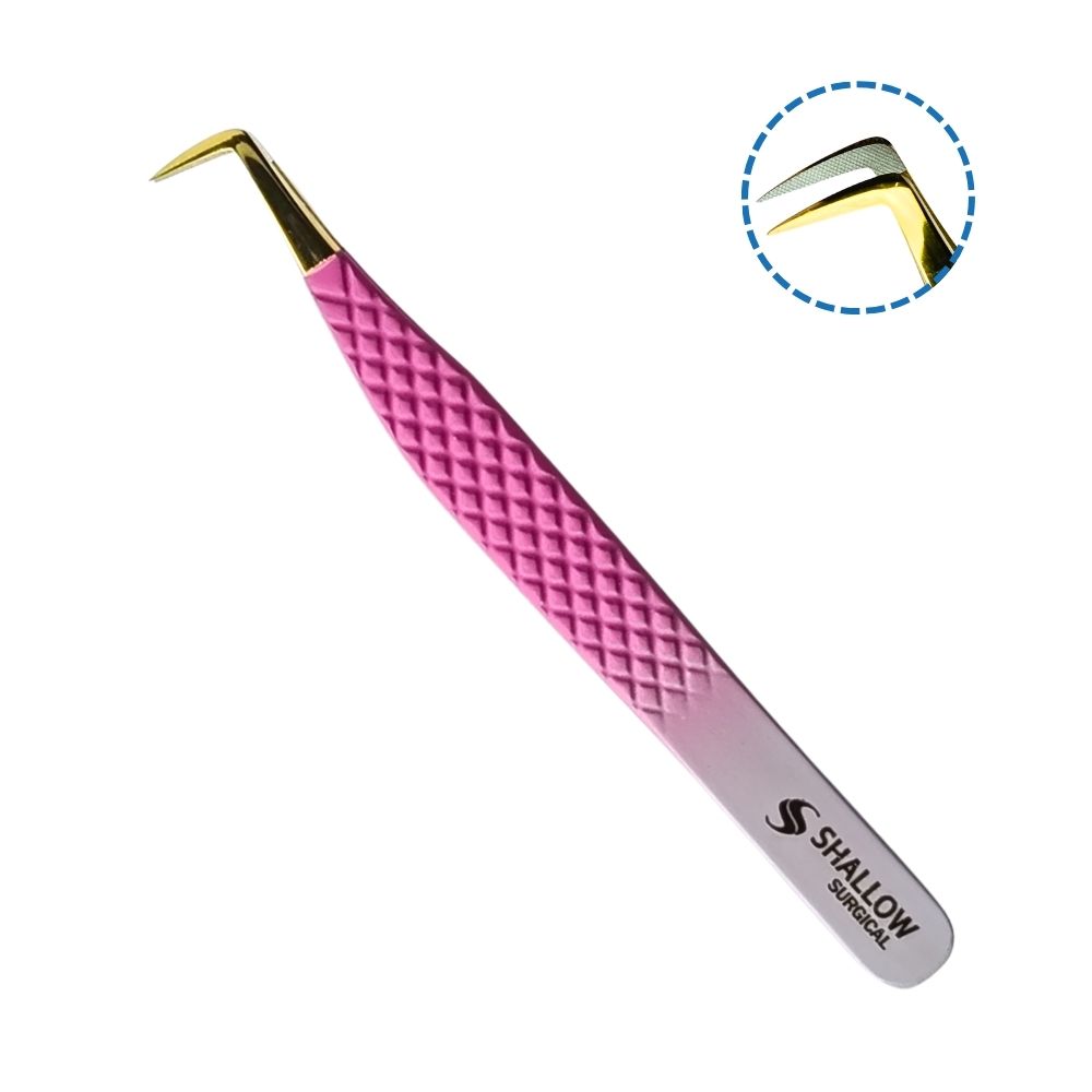 Set de 5 Pinzas con Punta de Fibra para Extensiones de Pestañas - Edición Rosa Diamante - Image 7