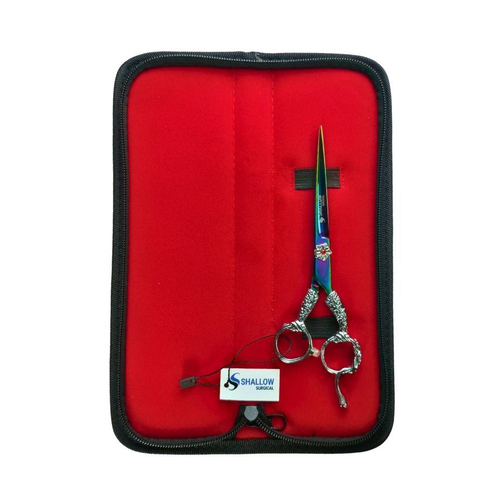 Tijera de Peluquería “Zafiro Antique” – Edición de Lujo Azul y Plata