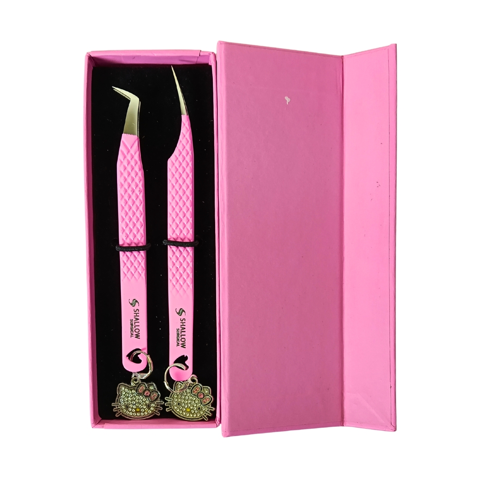 Set de 2 Pinzas Premium Rosa Pastel con Charms de Lujo – Edición Shallow Surgical